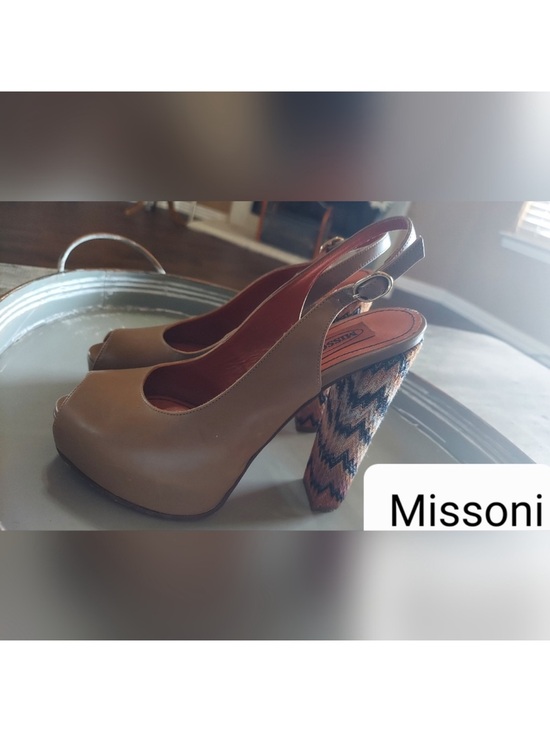Missoni Shoes - Missoni Multicolor Zigzag Platform Slingback Peep Toe Heels EU 36.5 6 1/2 in us